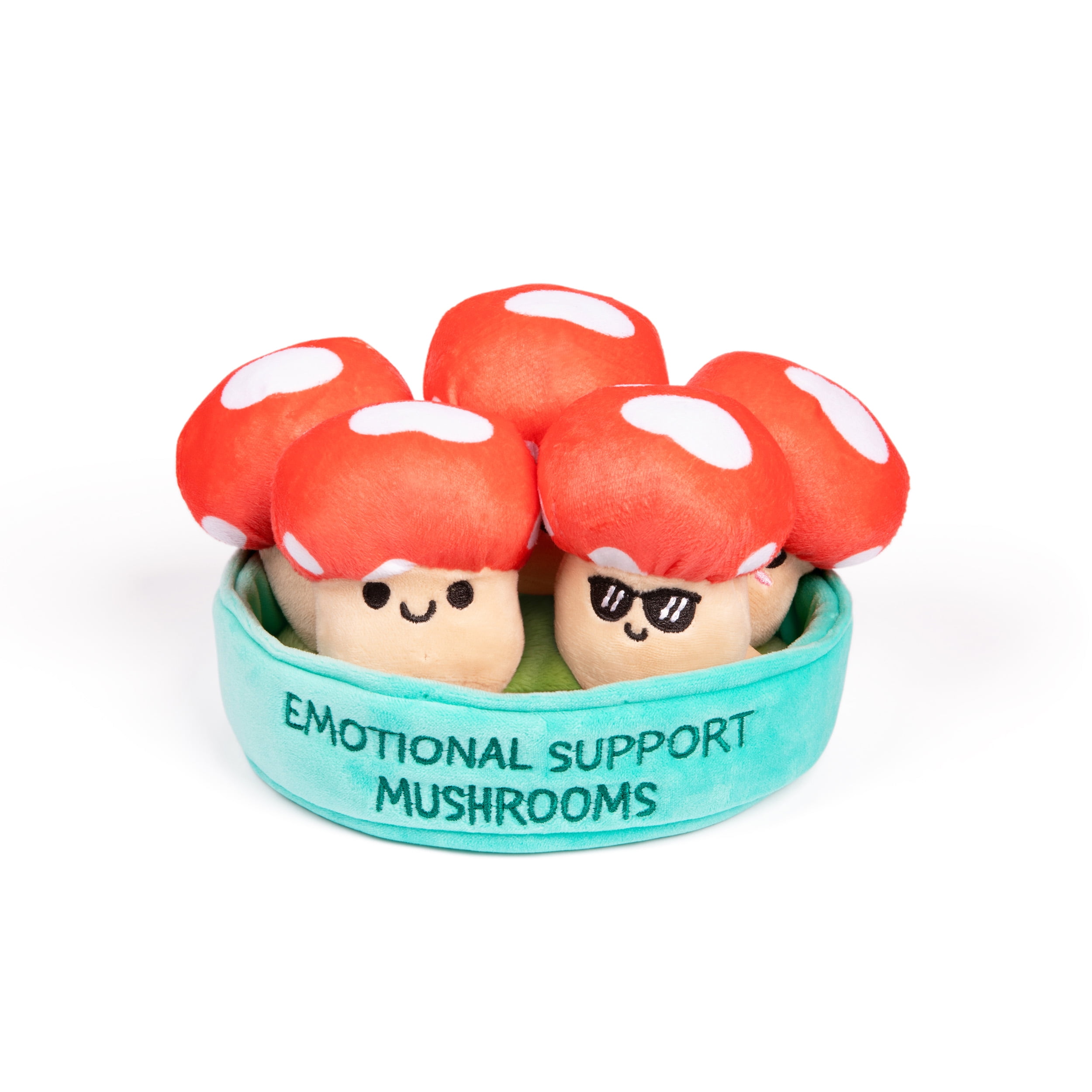Emotional Support Mushrooms, 5 Food Plush Toys with Carrying