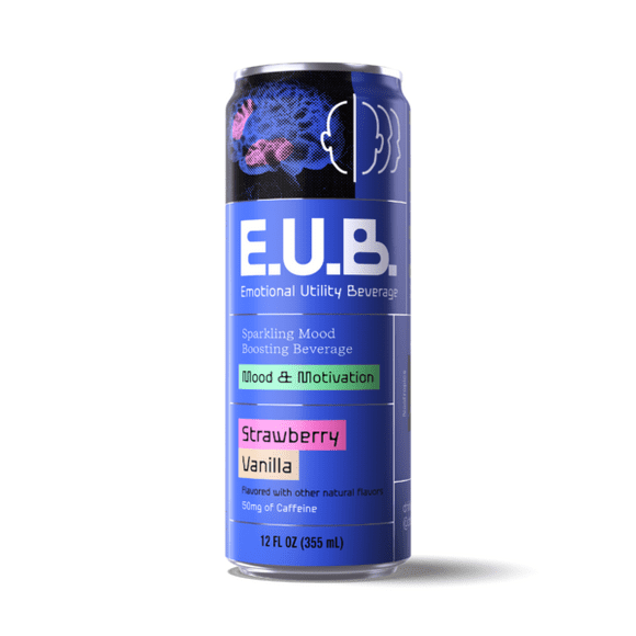Emotional Utility Beverage Strawberry Vanilla, 12 fl. oz. Cans, 6 Pack  Sparkling Adaptogen Drink