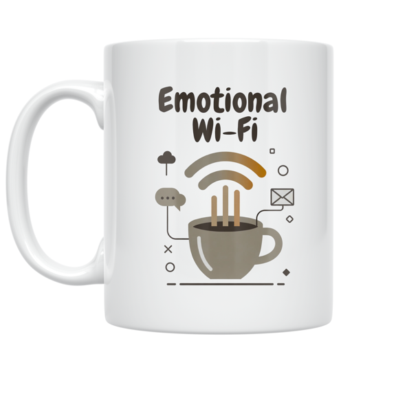 Emotional Wi-Fi Connection - Tech Lover - 11 oz Ceramic Coffee Mug