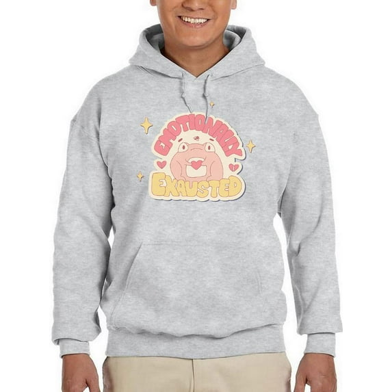 Emotionally Exhausted Frog Hoodie Men -Smartprints Designs, Male 3X-Large