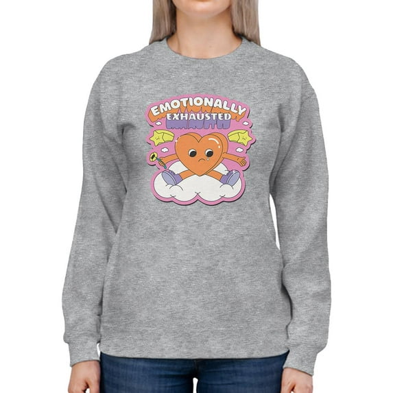 Emotionally Exhausted Heart Sweatshirt Women -Smartprints Designs, Female Small