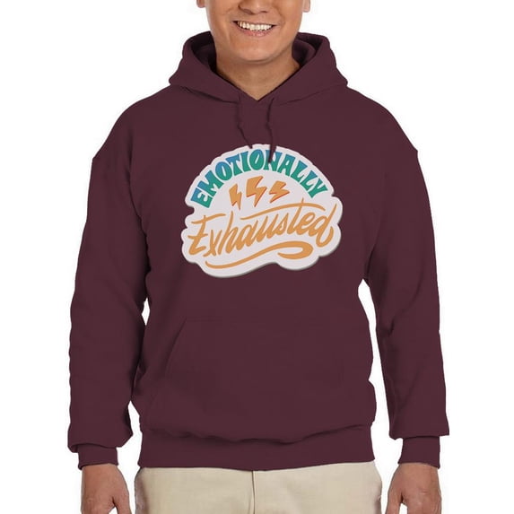 Emotionally Exhausted! Hoodie Men -Smartprints Designs, Male Small