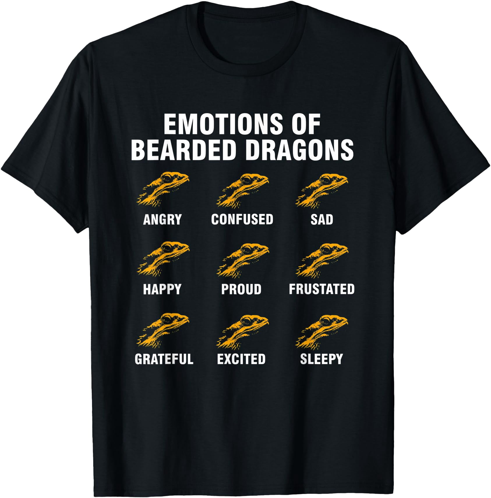 Emotions of bearded dragons angry lizard reptile T-Shirt - Walmart.com