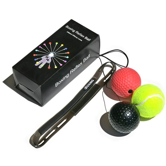 Emovendo Boxing Reflex Ball, 3 Balls with 3 Difficulty Levels, Boxing Balls with Headband for improving Speed Reactions, Hand-Eye Coordination and Fitness