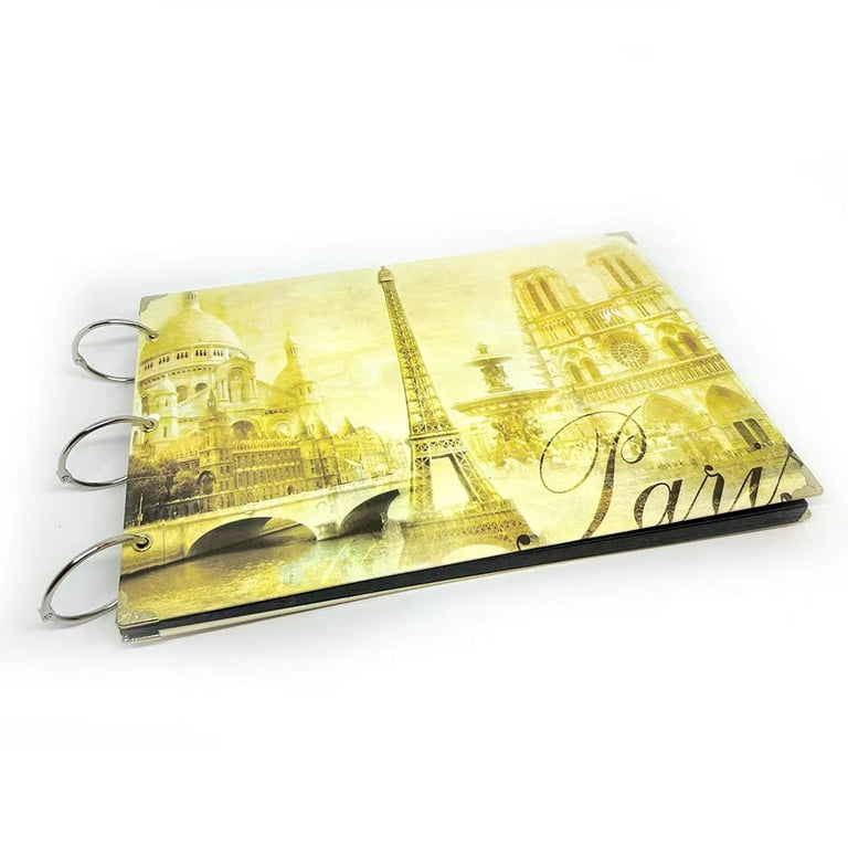 Emovendo Photo Album DIY Scrapbook, Three-Ring Binder Picture Booth Albums,  10.4x7.3 3 Rings 30 Pages Memory Book(Tower) 