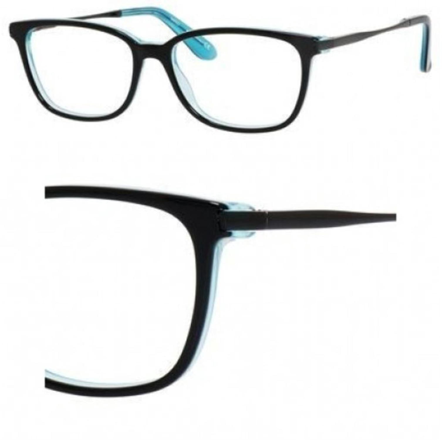 Emozioni 4044 Full Rim Rectangular Black Turquoise Palladium Eyeglasses
