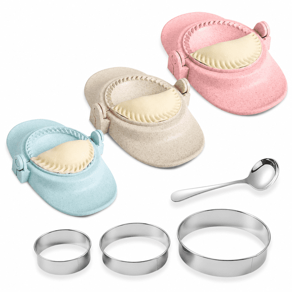 Empanada Maker Press Dumpling Mold Set With Dough & Stuffing Spoon Suitable For Dumplings Hollow Pierogi Pastelitos(3 Sizes)