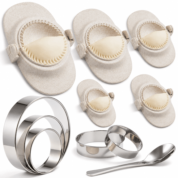Empanada Maker Press White 6"+5"+4"+3"+2.6" Kitchen Cooking Utensil Set