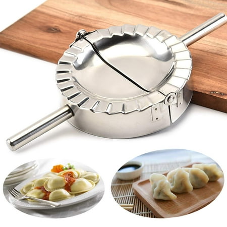 Empanda Press, Large Stainless Steel Dumpling Maker, 2-in-1 Dough Cutter/Dumpling Mold for Empanada, Dumpling, Ravioli, Pierogi & Hand Pie