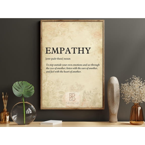 Empathy Definition Art Print: Inspirational Quote Poster Vintage Style , Poster Print Only