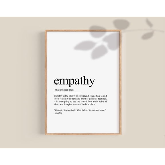 Empathy Definition Office Classroom Art, Unframed Canvas Size 12x18