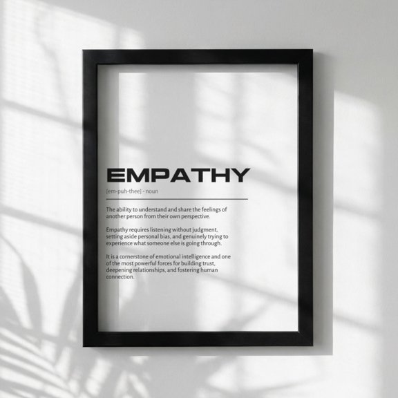 Empathy Definition Wall Art, Clean Compassion Quote Poster, Minimalist Understanding Poster, Modern Home Gallery , Poster Print Only