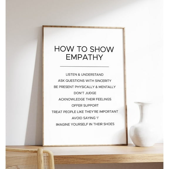 Empathy Poster Kindness Compassion Classroom Art, Unframed Paper Poster 8x10in