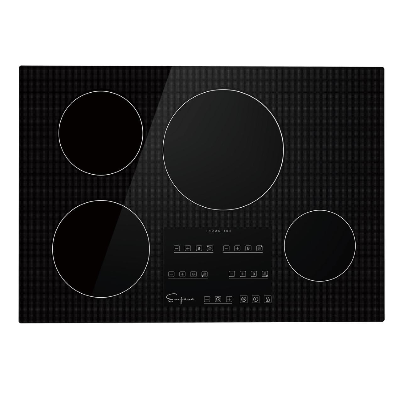 Empava 30 inch Electric Stove Induction Cooktop with 4 Boost Burners Smooth Surface Vitro Ceramic Glass in Black