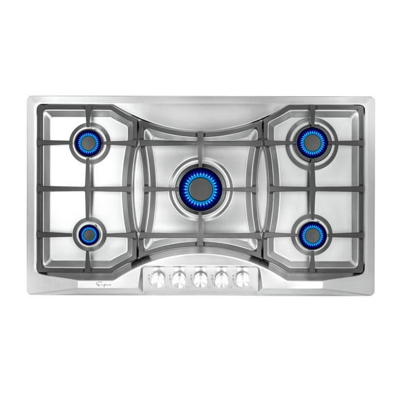 Empava 36" 5 Italy Sabaf Burners Gas Stove Tops Gas Cooktop Stainless Steel NG/LPG Convertible EMPV-36GC888