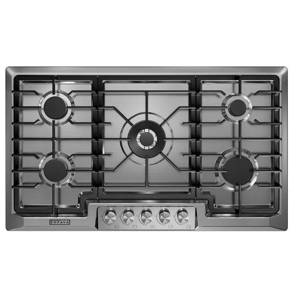 "Empava 36"" Recessed Gas Stove Cooktop with 5 Italy SABAF Sealed Burner NG/LPG Convertible in Stainless Steel"
