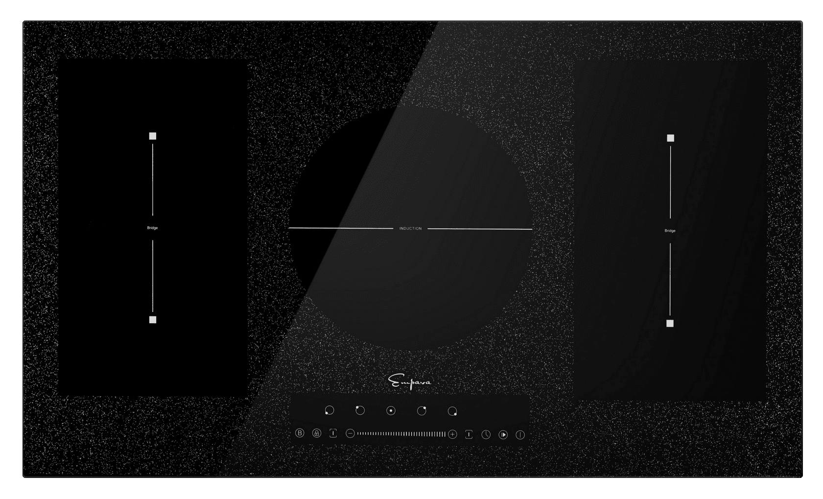 Empava 36 in Electric Stove Induction Cooktop with 5 Booster Burners Including 2 Flexi Bridge Element Smooth Surface in Black