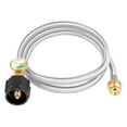 thumbnail image 1 of Empava 5 FT Stainless Braided Propane Hose Adapter with Propane Tank Gauge，EMPV-50EH41, 1 of 10