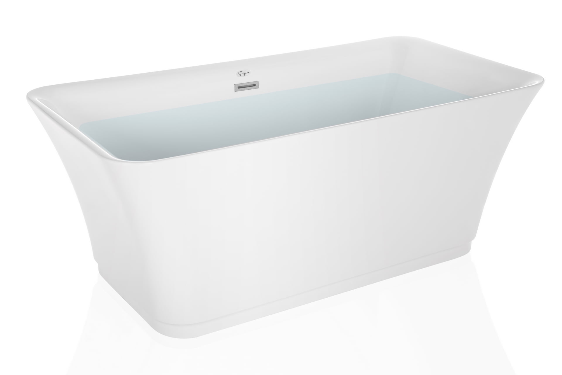 Empava 59" Luxury Freestanding Bathtub Acrylic Soaking SPA Tub by Empava Modern Stand Alone