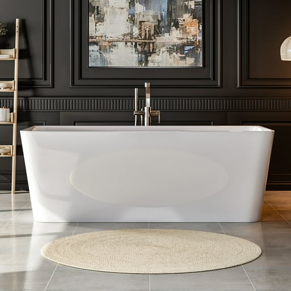 Empava 67" Luxury Back to Wall Bathtub Acrylic Soaking SPA Tub by Empava-EMPV-FT1516