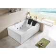 Empava 72" Acrylic Whirlpool Bathtub 2 Person Hydromassage Rectangular