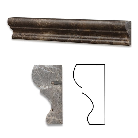 Emperador Dark Marble Polished Crown - Mercer Molding Trim