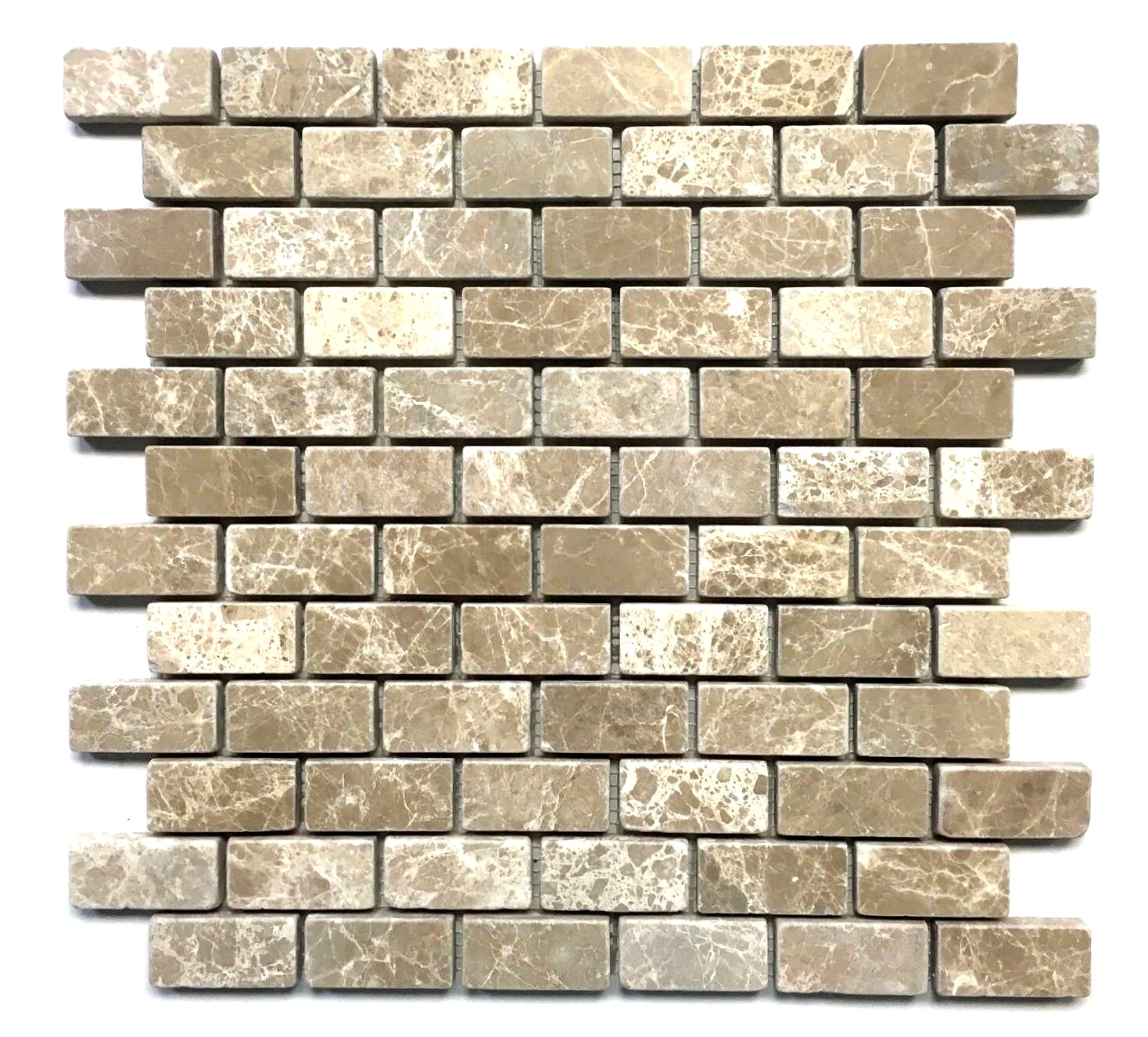 Emperador Light 1"X2" Tumbled Marble Mosaic Tile Wall Backsplash Floor Kitchen