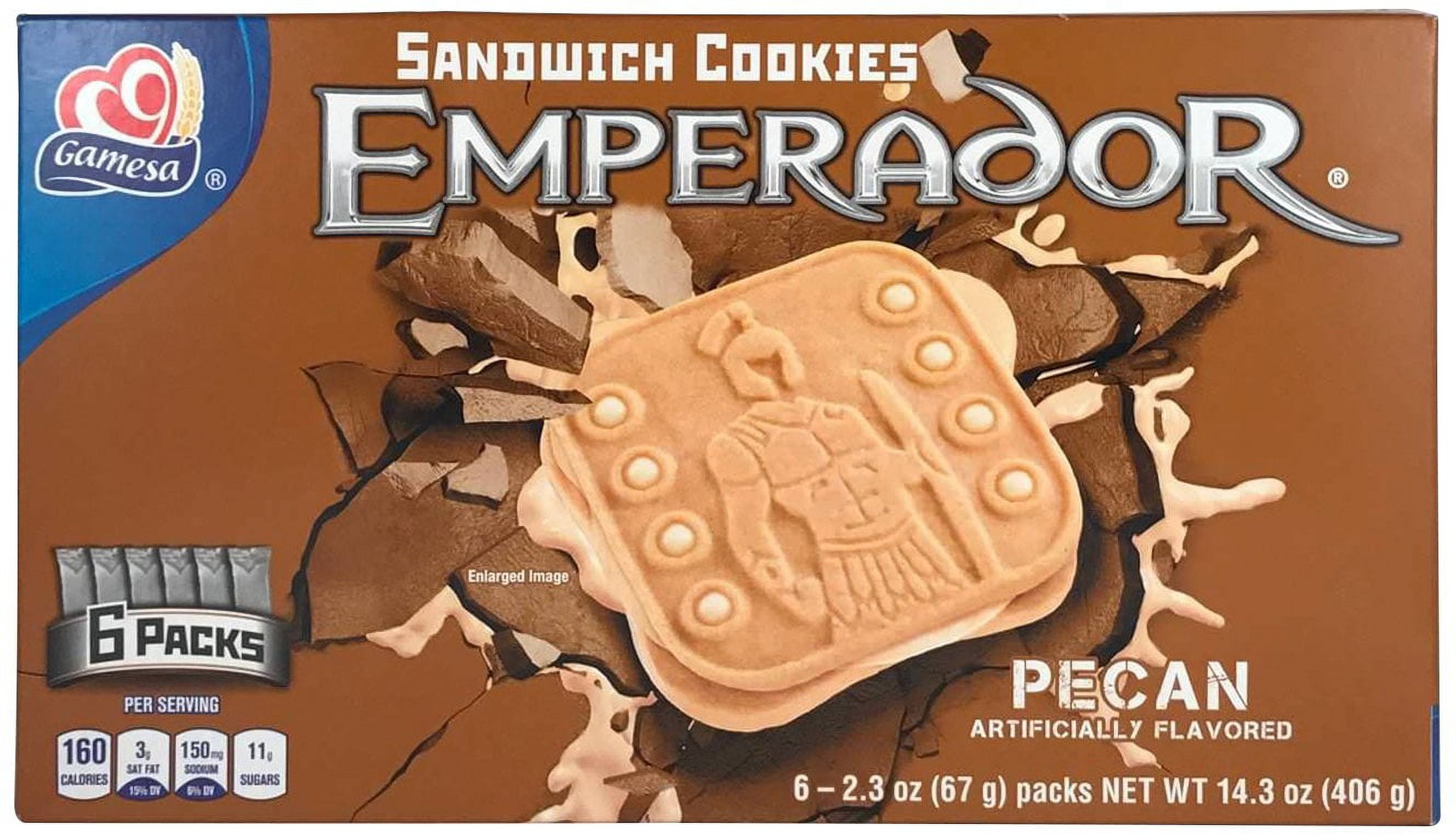 Emperador Pecan Flavored Sandwich Cookies, 14.3 Ounce