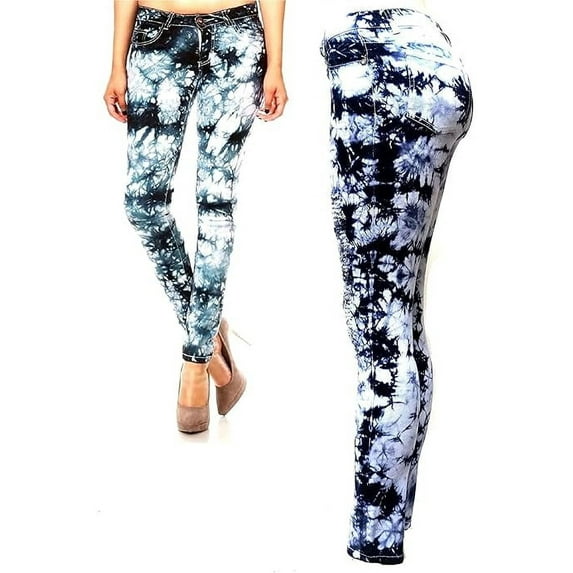 Emperial Juniors Women's tie dye Denim Jeans Skinny Stretch Distressed Pants jean
