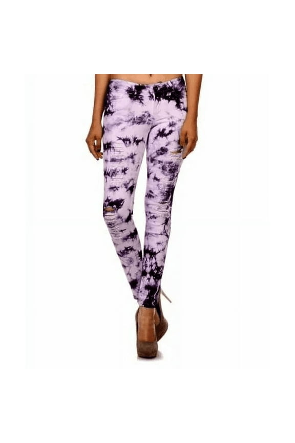 Juniors Women's tie dye Denim Jeans Skinny Stretch Distressed Pants jean