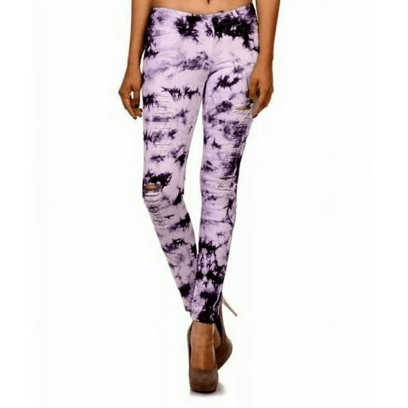 Emperial Juniors Women's tie dye Denim Jeans Skinny Stretch Distressed Pants jean