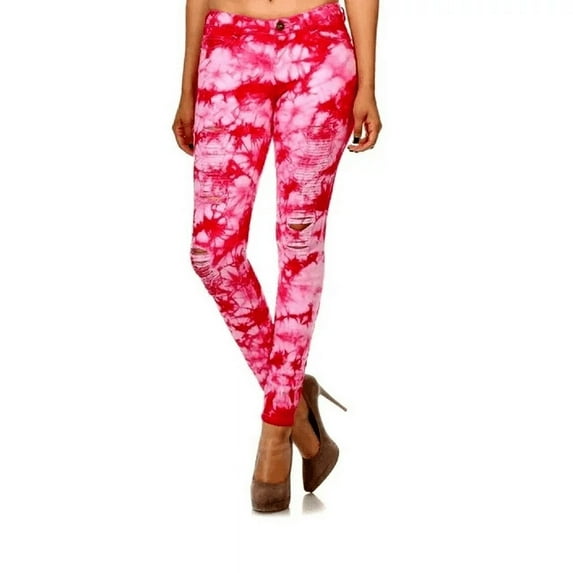 Emperial Juniors Women's tie dye Denim Jeans Skinny Stretch Distressed Pants jean