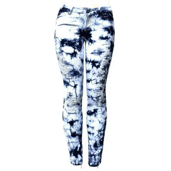 Emperial Juniors Women's tie dye Denim Jeans Skinny Stretch Distressed Pants jean