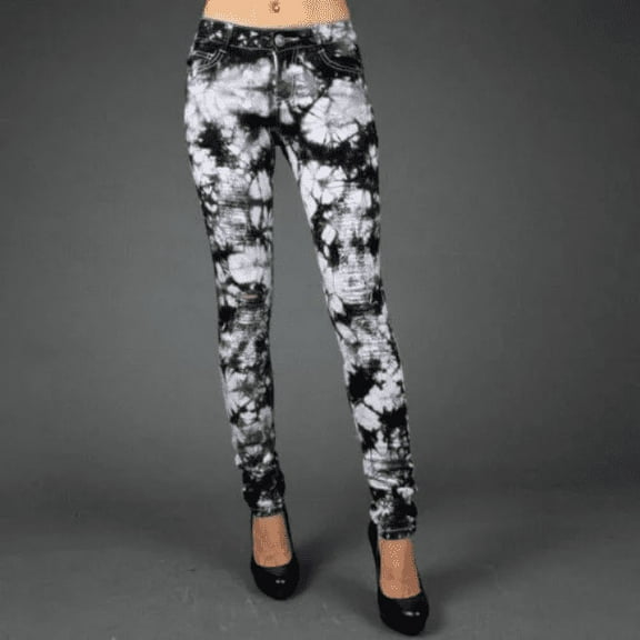 Emperial Juniors Women's tie dye Denim Jeans Skinny Stretch Distressed Pants jean