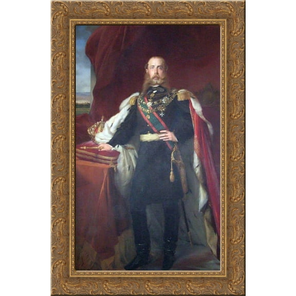 Emperor Don Maximiliano I of Mexico 24x16 Gold Ornate Wood Framed Canvas Art by Franz Xaver Winterhalter