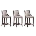 thumbnail image 1 of Manhattan Comfort Emperor 27" Faux Leather Counter Stool in Gray (Set of 3), 1 of 10