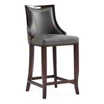 Manhattan Comfort Emperor 27" Faux Leather Counter Stool in Pebble
