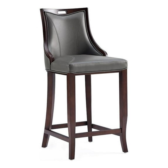 Manhattan Comfort Emperor 27" Faux Leather Counter Stool in Pebble