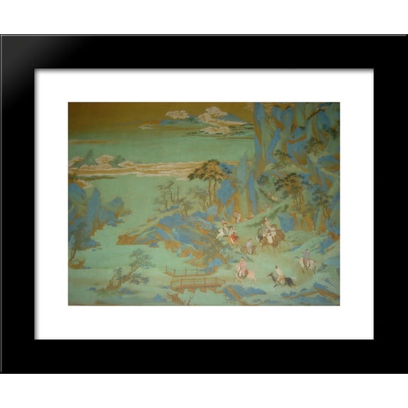Emperor Minghuang's Journey to Sichuan (detail) 20x24 Framed Art Print by Qiu...