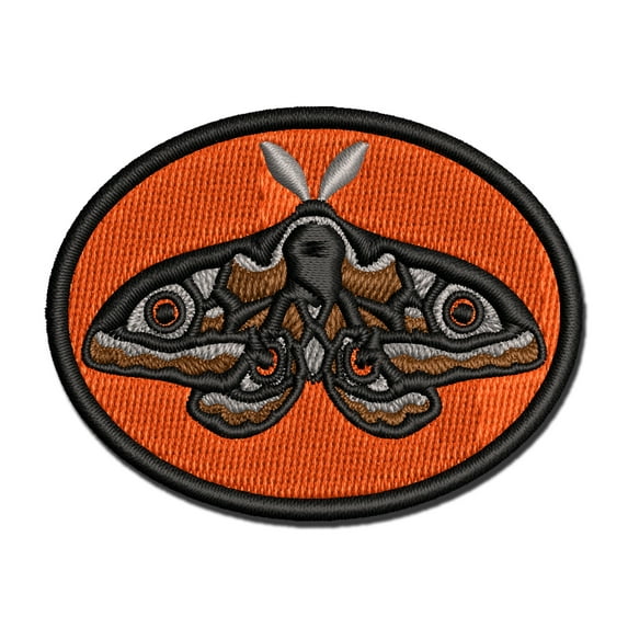 Emperor Moth Applique Multi-Color Embroidered Iron-On Patch - 2.5 Inch Small