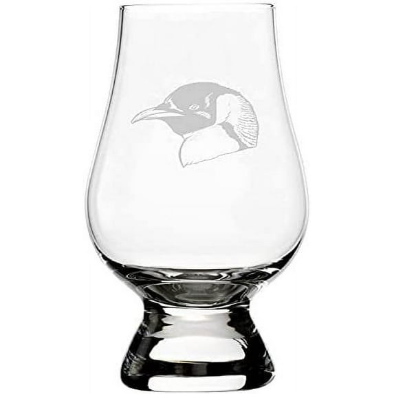 Emperor Penguin Face Zoo Animal Themed Etched 6.5oz Glencairn Whisky Glass