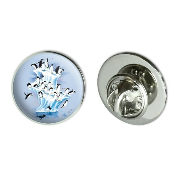 Emperor Penguin Iceberg Antarctic Metal 0.75" Lapel Hat Pin Tie Tack Pinback