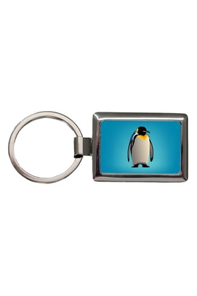Emperor Penguin Metal Rectangle Keychain