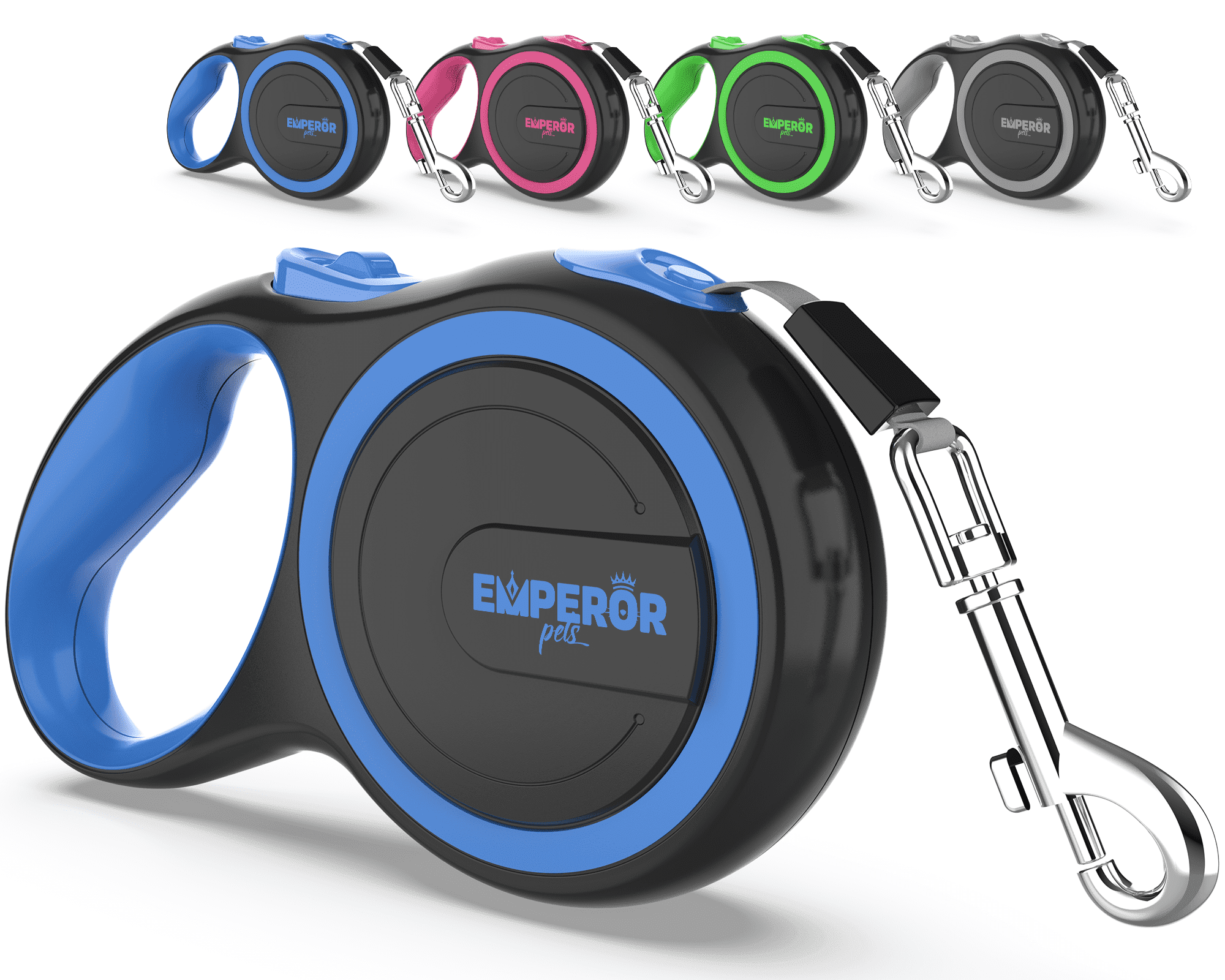 Emperor Pets 16 ft Retractable Dog Leash Small Dogs - Up to 44lbs, Small Dog Leash Heavy Duty Dog Leash Retractable 16 ft - Blue - BL16-20