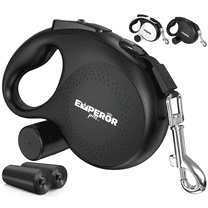 Emperor Pets 16 ft Retractable Dog Leash - Up to 110lbs, detachable poop bag holder, large dog leash heavy duty dog leash -BB16