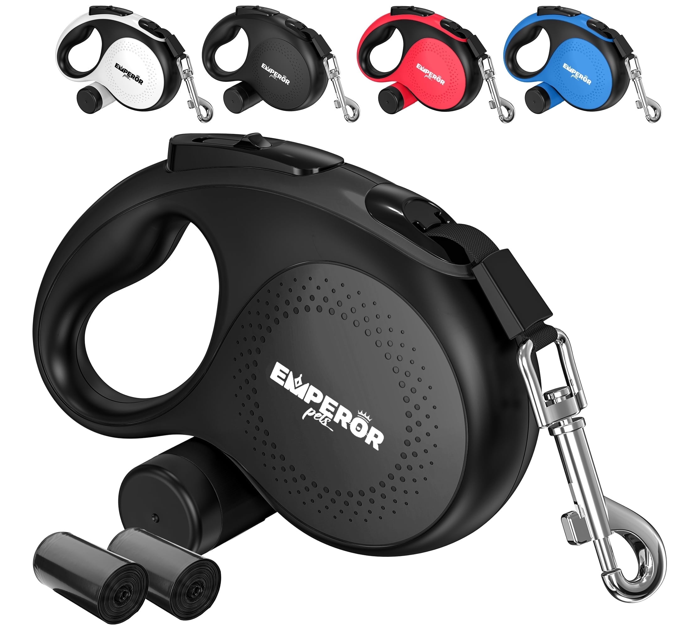 Emperor Pets 16 ft Retractable Dog Leash Large Dogs, Black - Up to 110 lbs, Heavy Duty Dog Leash Retractable 16 ft, Aura Series – BK16