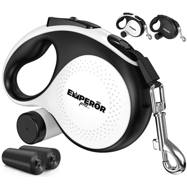 Emperor Pets 26 ft Retractable Dog Leash Large Dogs - Up to 110lbs, Detachable Poop Bag Holder, Large Dog Leash Heavy Duty Dog Leash Retractable 26 ft -BW26
