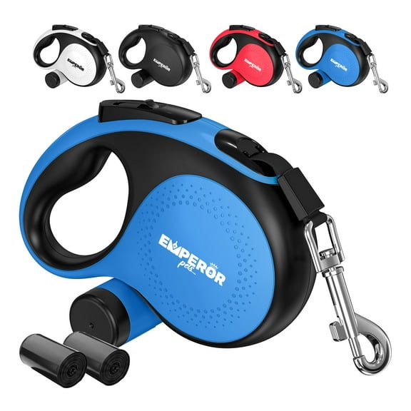 Emperor Pets 26 ft Retractable Dog Leash Large Dogs Blue - Up to 110lbs, Heavy Duty Dog Leash Retractable 26 ft -BL26