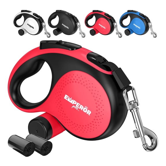 Emperor Pets 26 ft Retractable Dog Leash Large Dogs Red - Up to 110lbs, Heavy Duty Dog Leash Retractable 26 ft -RD26
