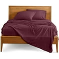 thumbnail image 1 of Emperor Size 500-Thread-Count 4-PCs Bed Sheet Set, 100% Pure Egyptian Cotton Sheets, Fits Mattress Upto 10-12" Deep Pocket, Solid Pattern, Wine, 1 of 6